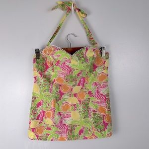 Lilly Pulitzer Pink and Green Halter Top